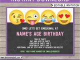 Emoji Party Invitation Template Emoji Party Invitations Template Girls Party