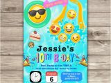 Emoji Pool Party Invitations Emoji Pool Party Birthday Invitations Swim Party Beach Pool