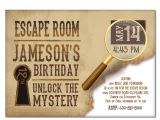 Escape Room Party Invitation Template Free Escape Room Invite Boys or Girls Birthday Invitation Gold