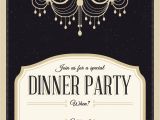 Example Invitation Dinner Party Classy Chandelier Free Printable Dinner Party Invitation