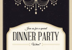 Example Invitation Dinner Party Classy Chandelier Free Printable Dinner Party Invitation