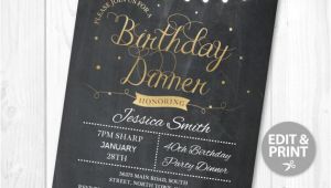 Example Of Birthday Dinner Invitation Birthday Dinner Party Invite Instant Download Any Age 30th