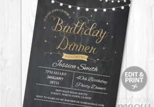 Example Of Birthday Dinner Invitation Birthday Dinner Party Invite Instant Download Any Age 30th