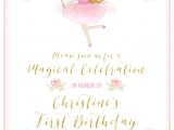 Fairy 1st Birthday Invitations Fairy Birthday Invitation Fairy Princess Invitation Pink