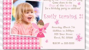 Fairy First Birthday Invitations Pink Fairy Birthday Invitation Custom Any Age Girl 1st