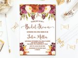 Fall Bridal Shower Invitations Free Fall Floral Bridal Shower Invitation Rustic Autumn
