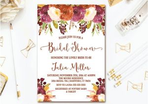 Fall Bridal Shower Invitations Free Fall Floral Bridal Shower Invitation Rustic Autumn