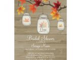 Fall Bridal Shower Invitations Free Fall Leaves Mason Jar Bridal Shower Wood Grain 5×7 Paper