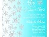 Fancy Quinceanera Invitations Fancy Teal Snowflake Winter Wonderland Quinceanera