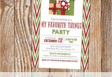 Favorite Things Christmas Party Invitation Items Similar to Side Chevron My Favorite Things Party