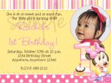 First Birthday Invitation Quotes Minnie Mouse 1st Birthday Invitation