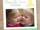 First Birthday Invitations for Twins Baby Girl and Boy Twins First 1st Birthday Invitation