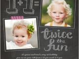 First Birthday Invitations for Twins Twice as Fun Twin Birthday Invitation