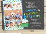 First Birthday Invitations for Twins Twin First Birthday Invitation Boy Twin 1st Birthday Invite