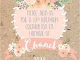 Flower themed Birthday Party Invitation Wording Boho themed 13th Birthday Party Oh It S Perfect