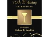 Formal 70th Birthday Invitation Wording 70th Birthday Party Invitations formal Black Gold