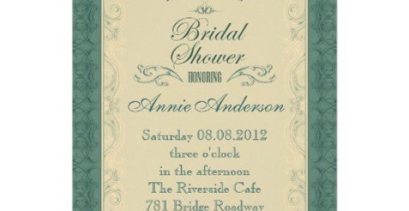 Formal Bridal Shower Invitations formal Teal Champagne Bridal Shower Invitation