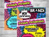 Free 90s Party Invitation Template 90 S theme Fresh Prince Princess Hip Hop Digital