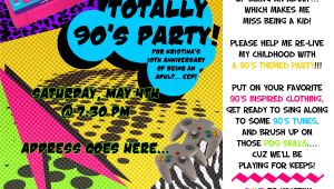 Free 90s Party Invitation Template themed Parties… the 90’s