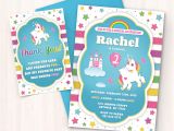 Free Birthday Invitation Cards to Print at Home Printable Unicorn Birthday Invitations Free Thank You