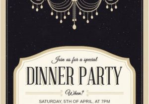 Free formal Dinner Party Invitation Template Classy Chandelier Dinner Party Invitation Template Free