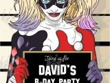 Free Harley Quinn Birthday Invitations Harley Quinn Custom Digital Printable Birthday Party