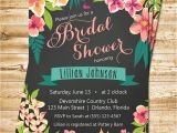 Free Hawaiian themed Bridal Shower Invitations Chalkboard Tropical Bridal Shower Invitation island Flowers