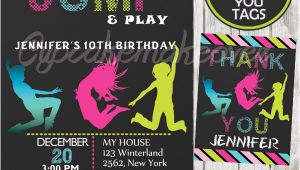 Free Jump Party Invitations Bounce Play Birthday Invitation for Girls Personalized
