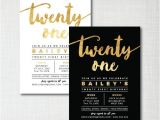 Free Male 21st Birthday Invitations Modern Gold Foil 21st Birthday Printable Digital