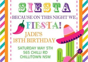 Free Mexican themed Party Invitation Template Personalised Personalized Mexican theme Siesta Fiesta