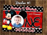 Free Personalized Mickey Mouse Birthday Invitations Mickey Mouse Baby First Birthday Party Invitations