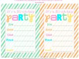 Free Printable Birthday Invitation Bnute Productions Free Printable Striped Birthday Party