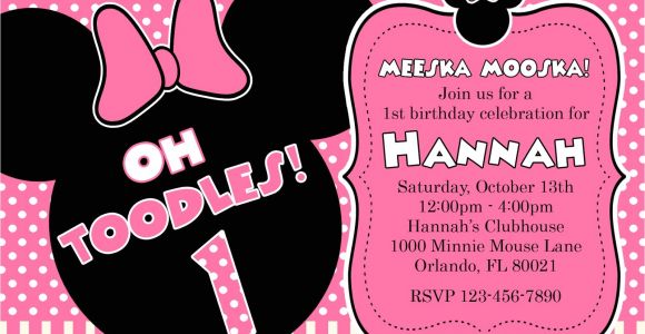 Free Printable Minnie Mouse First Birthday Invitations Free Printable Minnie Mouse 1st Birthday Invitations