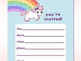 Free Printable Rainbow Unicorn Birthday Invitations 17 Best Images About Rainbow Unicorn Party On Pinterest