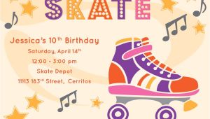 Free Printable Roller Skating Party Invitations River Bridge Retro Roller Skate Party Invitation