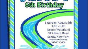 Free Printable Water Slide Party Invitations Water Slide Pool Party Invitation Printable or Printed with