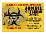 Free Zombie Party Invitation Template Biohazard Zombie Party Invitations Zazzle Com