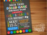 Game On Party Invitations Backyard Games Birthday Invitation Free Thank You Card