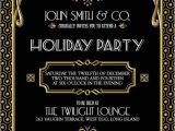 Gatsby Christmas Party Invitations Gatsby Holiday Party Invitation Black Gold by