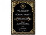 Gatsby Christmas Party Invitations Gatsby Holiday Party Invitation Black Gold Christmas Party