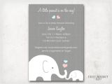Gender Neutral Elephant Baby Shower Invitations Elephant Baby Shower Invitation Little Peanut Elephant Pink