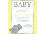 Gender Neutral Elephant Baby Shower Invitations Elephant Yellow Dots Gender Neutral Baby Shower 5×7 Paper