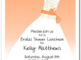 Generic Bridal Shower Invitations Tangerine Ribboned Dress Party Invitations General Bridal
