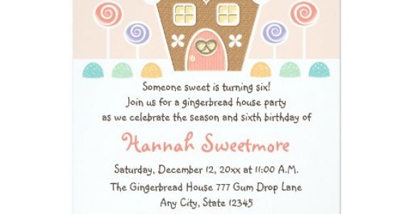 Gingerbread Birthday Party Invitations Pink Gingerbread House Birthday Party Invitations Zazzle