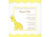 Giraffe Baby Shower Invitations Template Baby Shower Template with Cartoon Giraffe Custom Invite