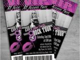 Girl Rockstar Party Invitations Girl Rock Star Birthday Party Concert Ticket Invitation On