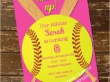 Girl softball Birthday Invitations softball Invitation Birthday Invitation softball Invite