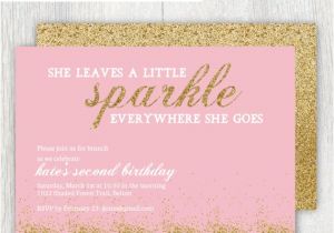 Glitter Birthday Invitation Template Printable Gold Glitter Invitation Pink by Prettiestprintshop