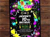 Glow In the Dark Party Invitation Template Free Glow In the Dark Invitations Diy Glow Party Invitations