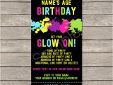 Glow In the Dark Party Invitation Template Free Neon Glow Party Ticket Invitation Template Editable Pdf
